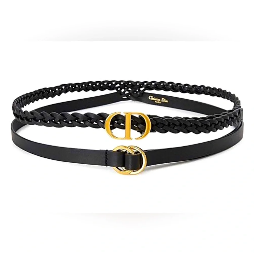 Christian Dior Double Calfskin Belt - NWT- Black Dior belt size 70 - Picture 1 of 14